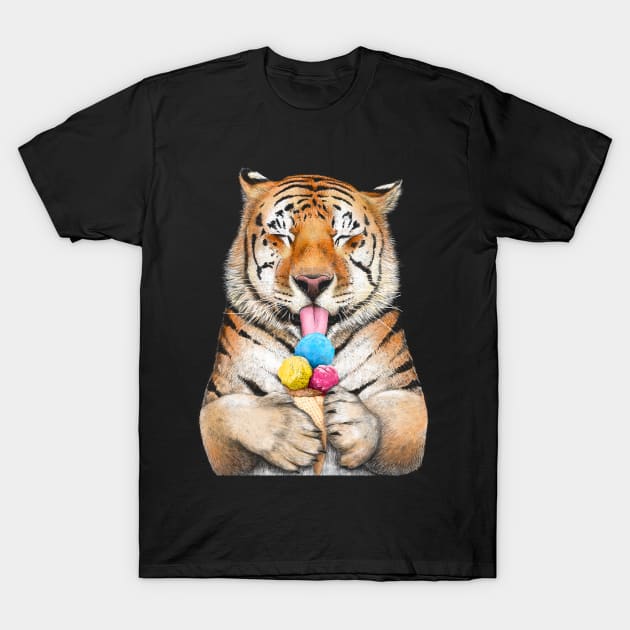Tiger with ice cream T-Shirt by kodamorkovkart